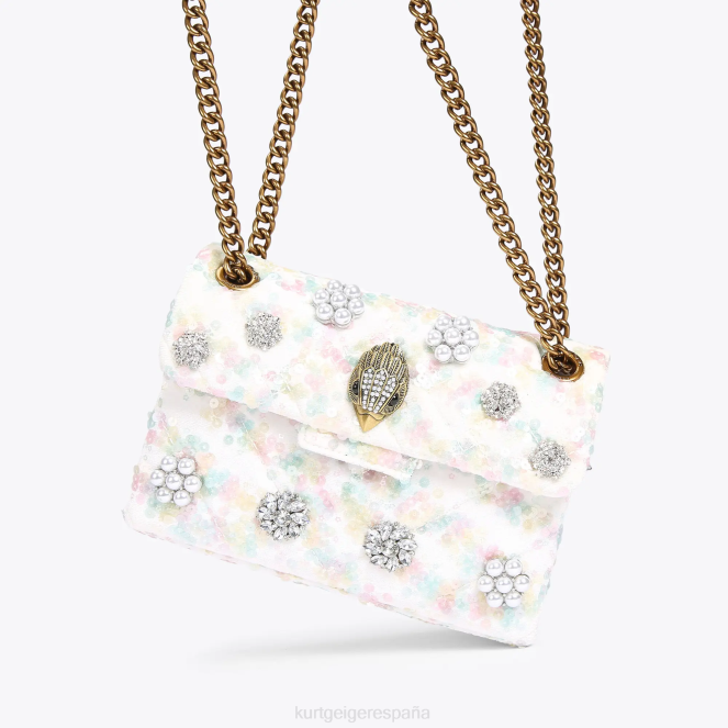 Kurt Geiger mujer Tela de Londres mini Kensington 2LPR39 | bolsas blanco